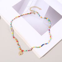 Sweet Geometric Color Block Heart Shape Alloy Beaded Plating Women's Pendant Necklace main image 1