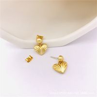 1 Pair Simple Style Heart Shape Plating Brass Drop Earrings sku image 1