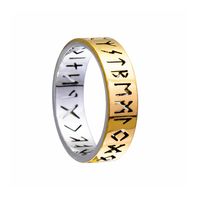 Hip-hop Retro Symbol Titanium Steel Plating Hollow Out Men's Rings sku image 11