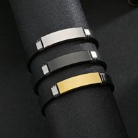 Simple Style Classic Style Geometric Stainless Steel Silica Gel Plating Men's Wristband main image 1