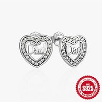 1 Pair Simple Style Heart Shape Inlay Sterling Silver Zircon Ear Studs sku image 9