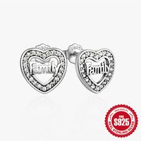 1 Pair Simple Style Heart Shape Inlay Sterling Silver Zircon Ear Studs sku image 8
