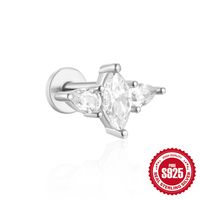 1 Pièce Style Simple Géométrique Placage Incruster Argent Sterling Opale Zircon Boucles D'oreilles sku image 17