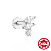 1 Piece Simple Style Geometric Plating Inlay Sterling Silver Opal Zircon Ear Studs sku image 13