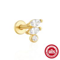 1 Piece Simple Style Geometric Plating Inlay Sterling Silver Opal Zircon Ear Studs sku image 12