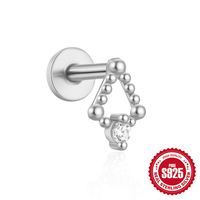 1 Piece Simple Style Geometric Plating Inlay Sterling Silver Opal Zircon Ear Studs sku image 1