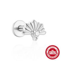 1 Piece Simple Style Geometric Plating Inlay Sterling Silver Opal Zircon Ear Studs sku image 5