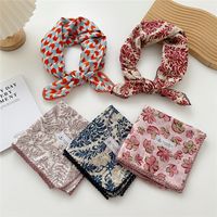 Women's Pastoral Simple Style Printing Cotton And Linen Printing Silk Scarf main image 5