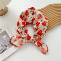 Women's Pastoral Simple Style Printing Cotton And Linen Printing Silk Scarf sku image 4