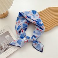 Women's Pastoral Simple Style Printing Cotton And Linen Printing Silk Scarf sku image 5