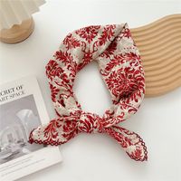 Women's Pastoral Simple Style Printing Cotton And Linen Printing Silk Scarf sku image 11