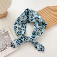 Women's Pastoral Simple Style Printing Cotton And Linen Printing Silk Scarf sku image 13