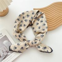 Women's Pastoral Simple Style Printing Cotton And Linen Printing Silk Scarf sku image 22