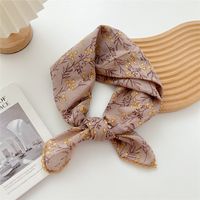 Women's Pastoral Simple Style Printing Cotton And Linen Printing Silk Scarf sku image 28