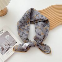 Women's Pastoral Simple Style Printing Cotton And Linen Printing Silk Scarf sku image 29