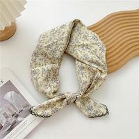 Women's Pastoral Simple Style Printing Cotton And Linen Printing Silk Scarf sku image 33