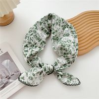 Women's Pastoral Simple Style Printing Cotton And Linen Printing Silk Scarf sku image 32
