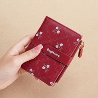 Women's Flower Pu Leather Flip Cover Wallets sku image 3