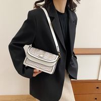 Women's Pu Leather Crocodile Vintage Style Classic Style Sewing Thread Square Flip Cover Shoulder Bag main image 2