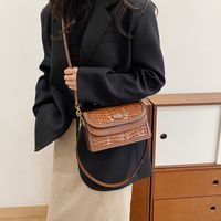 Women's Pu Leather Crocodile Vintage Style Classic Style Sewing Thread Square Flip Cover Shoulder Bag main image 6