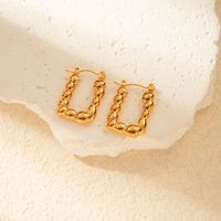 1 Pair Simple Style C Shape Heart Shape Plating 304 Stainless Steel Gold Plated Hoop Earrings main image 3