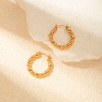 1 Pair Simple Style C Shape Heart Shape Plating 304 Stainless Steel Gold Plated Hoop Earrings main image 6