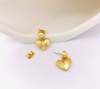 1 Pair Simple Style Heart Shape Plating Brass Drop Earrings main image 4