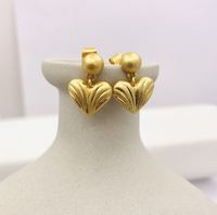 1 Pair Simple Style Heart Shape Plating Brass Drop Earrings main image 2