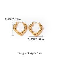 1 Pair Simple Style C Shape Heart Shape Plating 304 Stainless Steel Gold Plated Hoop Earrings sku image 1