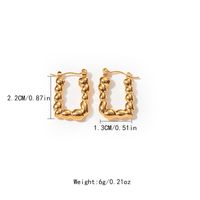 1 Pair Simple Style C Shape Heart Shape Plating 304 Stainless Steel Gold Plated Hoop Earrings sku image 3