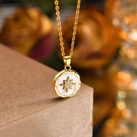 IG Style Sweet Hexagram Flower Copper Alloy Plating Inlay Shell Valentine'S Day Women's Pendant Necklace main image 4