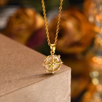 Lässig Einfacher Stil Stern Kupfer Vergoldet Frau Halskette Mit Anhänger main image 3