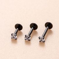 1 Piece Ear Cartilage Rings & Studs Simple Style Round 316 Stainless Steel  Plating Inlay Zircon main image 7