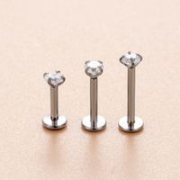 1 Piece Ear Cartilage Rings & Studs Simple Style Round 316 Stainless Steel  Plating Inlay Zircon main image 4