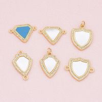 1 Piece Basic Geometric Diamonds Copper Plating Inlay Pendant Jewelry Accessories main image 5