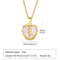 IG Style Sweet Hexagram Flower Copper Alloy Plating Inlay Shell Valentine'S Day Women's Pendant Necklace sku image 2