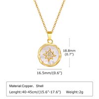 IG Style Sweet Hexagram Flower Copper Alloy Plating Inlay Shell Valentine'S Day Women's Pendant Necklace sku image 5
