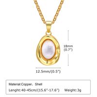 IG Style Sweet Hexagram Flower Copper Alloy Plating Inlay Shell Valentine'S Day Women's Pendant Necklace sku image 3