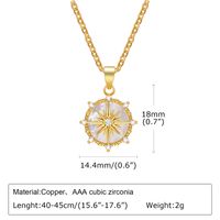 IG Style Sweet Hexagram Flower Copper Alloy Plating Inlay Shell Valentine'S Day Women's Pendant Necklace sku image 1