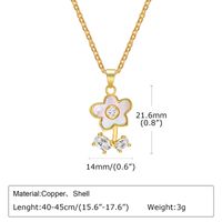 IG Style Sweet Hexagram Flower Copper Alloy Plating Inlay Shell Valentine'S Day Women's Pendant Necklace sku image 4