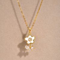 Sweet Flower Copper Alloy Plating Gold Plated Women's Pendant Necklace sku image 1