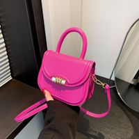 Women's Pu Leather Solid Color Elegant Semicircle Flip Cover Handbag main image 2