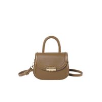 Women's Pu Leather Solid Color Elegant Semicircle Flip Cover Handbag sku image 1