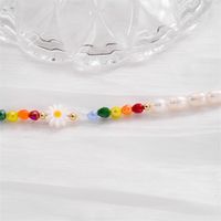 Vacation Pearl Flower Artificial Crystal Resin Freshwater Pearl Beaded Women's Necklace main image 3