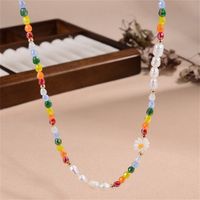 Vacation Pearl Flower Artificial Crystal Resin Freshwater Pearl Beaded Women's Necklace main image 6