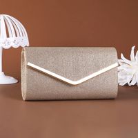 Gold Silver Polyester Solid Color Square Evening Bags main image 1