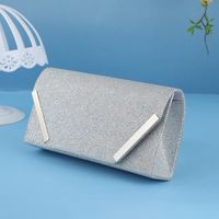 Silver Nylon Solid Color Square Evening Bags sku image 1