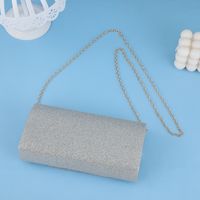 Silver Nylon Solid Color Square Evening Bags main image 5