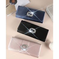 Blue Black Pink Polyester Solid Color Square Evening Bags main image 5