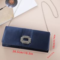 Blue Black Pink Polyester Solid Color Square Evening Bags sku image 1